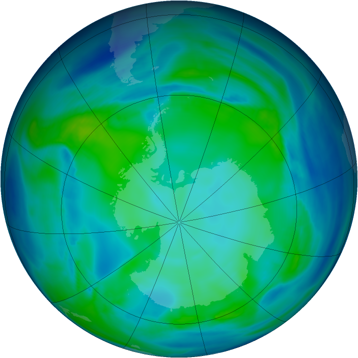 Antarctic ozone map for 11 May 2006